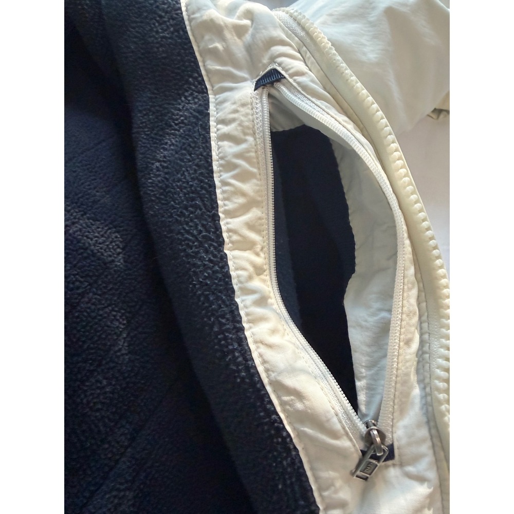 Abercrombie & Fitch Vintage Hooded Windbreaker Jacket Cream Blue Fleece Lined S - Picture 13 of 16